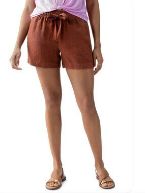 Sanctuary Always Linen Shorts in Rich Clay size S